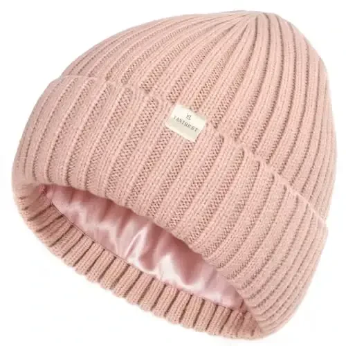 YANIBEST Winter Hats for Women Satin Lined Beanie for Cold Weather Beanie Hat for Women Men Winter Warm Knit Hats - YANIBEST