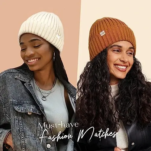 YANIBEST Winter Hats for Women Satin Lined Beanie for Cold Weather Beanie Hat for Women Men Winter Warm Knit Hats - 3