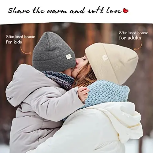 YANIBEST Satin Lined Beanie for Women Reduce Frizz Winter Hats for Women Men Silk Lining Soft Slouchy Warm Cuffed Less Static - 3