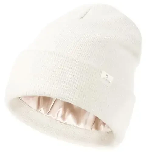 YANIBEST Satin Lined Beanie for Women Reduce Frizz Winter Hats for Women Men Silk Lining Soft Slouchy Warm Cuffed Less Static - YANIBEST