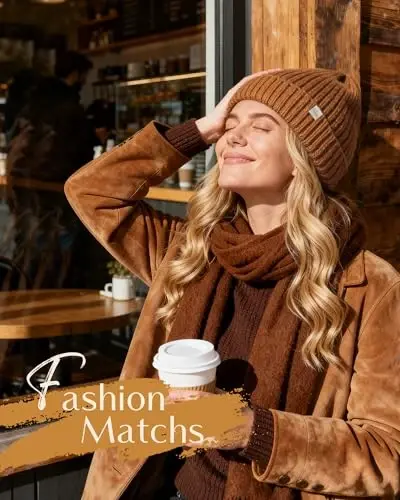 YANIBEST Winter Hats for Women Satin Lined Beanie for Cold Weather Beanie Hat for Women Men Winter Warm Knit Hats - 5