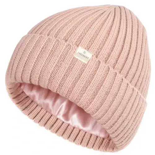 YANIBEST Winter Hats for Women Satin Lined Beanie for Cold Weather Beanie Hat for Women Men Winter Warm Knit Hats 