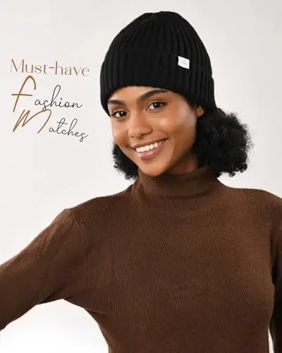 YANIBEST Winter Hats for Women Satin Lined Beanie for Cold Weather Beanie Hat for Women Men Winter Warm Knit Hats - 2