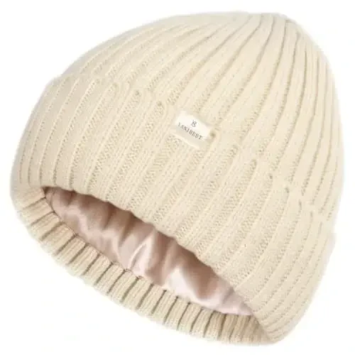 YANIBEST Winter Hats for Women Satin Lined Beanie for Cold Weather Beanie Hat for Women Men Winter Warm Knit Hats - 1