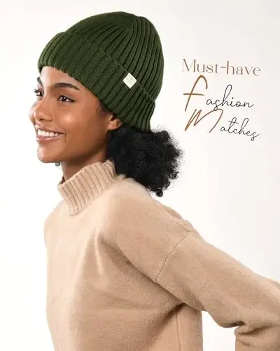 YANIBEST Winter Hats for Women Satin Lined Beanie for Cold Weather Beanie Hat for Women Men Winter Warm Knit Hats - 2