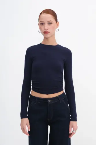 Yanları Büzgülü Basic Bluz B4164-U13 - Laci 