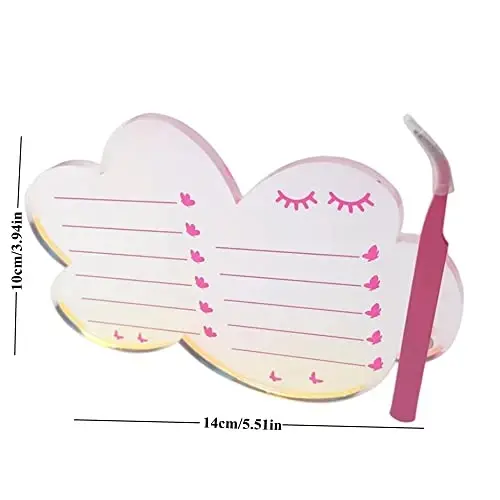 Grafting False Eyelash Acrylic Extension Pallet, Eyelash Extension Tweezers Plate Pad Makeup Palette Individual Training Tools Dazzling (Cloud-shaped A （5.51x3.94in）) - 4