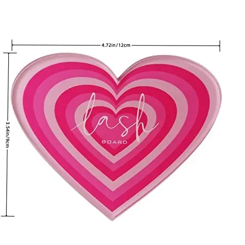 Grafting False Eyelash Acrylic Extension Pallet, Eyelash Extension Tweezers Plate Pad Makeup Palette Individual Training Tools (Heart-shaped（4.72x3.54inch）) - GRAFTING (1)