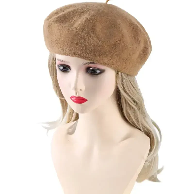 Yanmucy French Beret Vintage Beret Hats for Women Solid Color Classic French Beret Hats Winter Warm Cap for Women & Men - 7