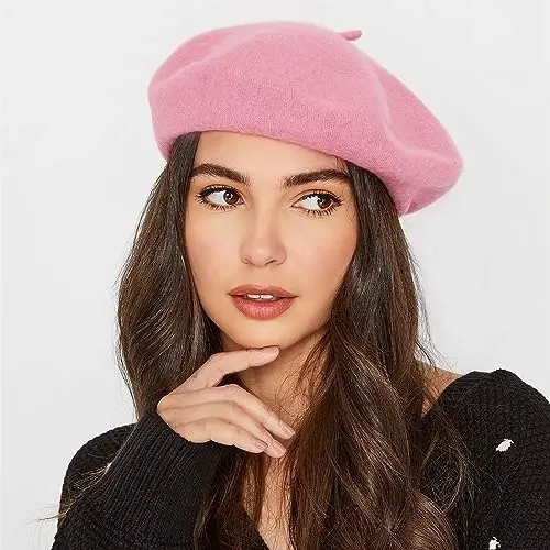 Yanmucy French Beret Vintage Beret Hats for Women Solid Color Classic French Beret Hats Winter Warm Cap for Women & Men - Modazone (1)