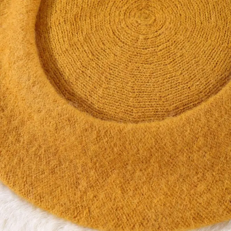 Yanmucy French Beret Vintage Beret Hats for Women Solid Color Classic French Beret Hats Winter Warm Cap for Women & Men - 5