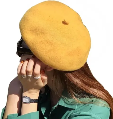 Yanmucy French Beret Vintage Beret Hats for Women Solid Color Classic French Beret Hats Winter Warm Cap for Women & Men - Modazone (1)