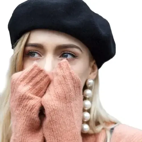 Yanmucy French Beret Vintage Beret Hats for Women Solid Color Classic French Beret Hats Winter Warm Cap for Women & Men - 3