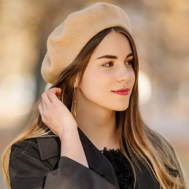 Yanmucy French Beret Vintage Beret Hats for Women Solid Color Classic French Beret Hats Winter Warm Cap for Women & Men - 2