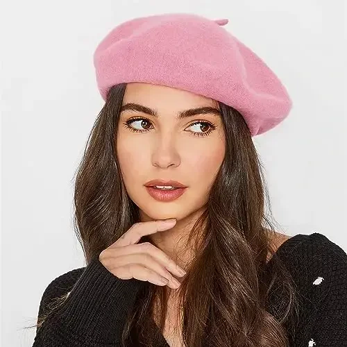 Yanmucy French Beret Vintage Beret Hats for Women Solid Color Classic French Beret Hats Winter Warm Cap for Women & Men - 2
