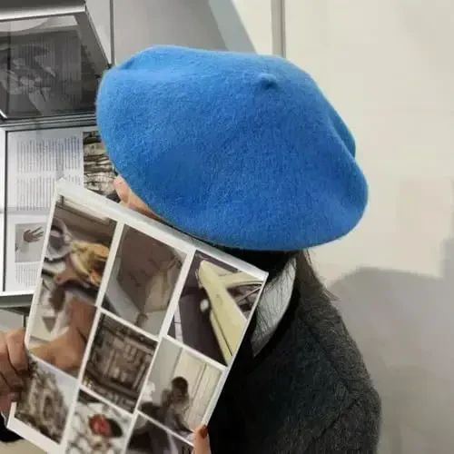 Yanmucy French Beret Vintage Beret Hats for Women Solid Color Classic French Beret Hats Winter Warm Cap for Women & Men - 4