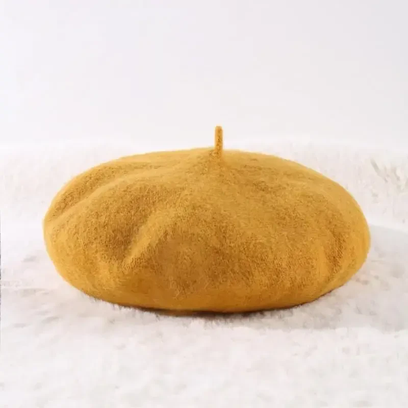 Yanmucy French Beret Vintage Beret Hats for Women Solid Color Classic French Beret Hats Winter Warm Cap for Women & Men - 6