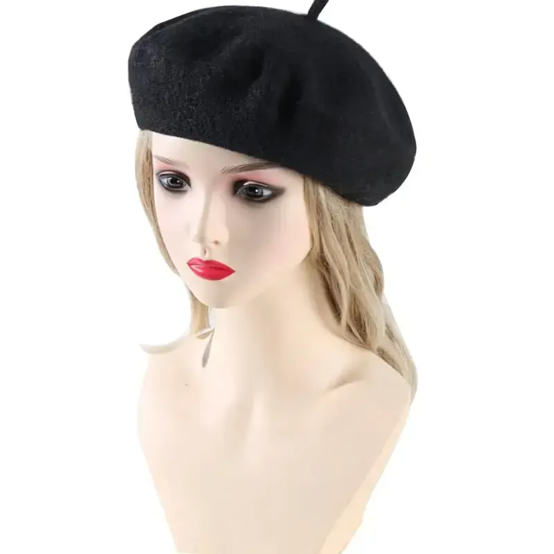 Yanmucy French Beret Vintage Beret Hats for Women Solid Color Classic French Beret Hats Winter Warm Cap for Women & Men - 6