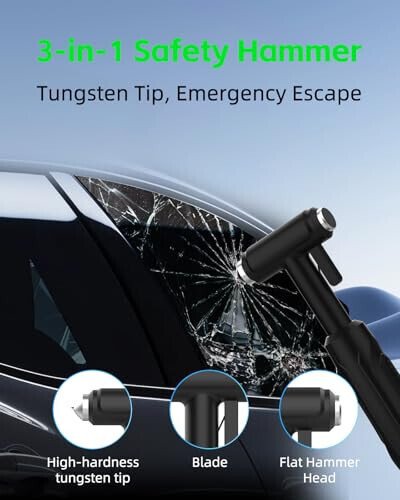 YANTU 111-Piece Car Emergency Kit - Tire Inflator Portable Air Compressor & Jumper Cables for Car - Winter Auto Assistance Kit with Tow Straps, Car Safety Hammer, Tire Repair Kit, & First Aid Kit - YANTU (1)