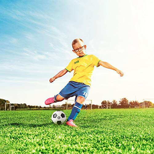 YANYODO Chidamli 6 dyuymli Mini o'lchamli Trening Futbol To'pi Yumshoq Sport O'yinchoq To'pi Go'daklar uchun, Bolalar Sovg'asi (Qora&Oq) - 6