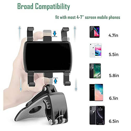 YAOKEEP Universal Car Phone Holder Mount,360 Degrees Rotation Dashboard Phone Holder [Upgrade Clip Never Fall],car Phone Mount for iPhone,Samsung,Google,Nokia,and 4 to 7