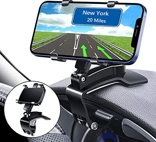 Car Phone Holder Mount,360 Degrees Rotation Dashboard Phone Holder for iPhone,Samsung,Google,Nokia,and 4 to 7