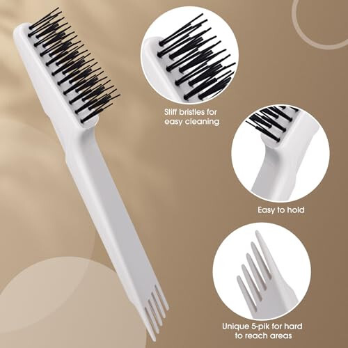 Yaomiao 2-in-1 Soch cho'tkasi tozalagichi va olib tashlagich - Soch changi va kirlarni tozalash uchun mini ho'l taroq, uy va salon uchun ideal (kulrang) - 3
