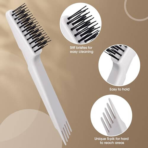Yaomiao 2-in-1 Soch cho'tkasi tozalagichi va olib tashlagich - Soch changi va kirlarni tozalash uchun mini ho'l taroq, uy va salon uchun ideal (kulrang) - 3