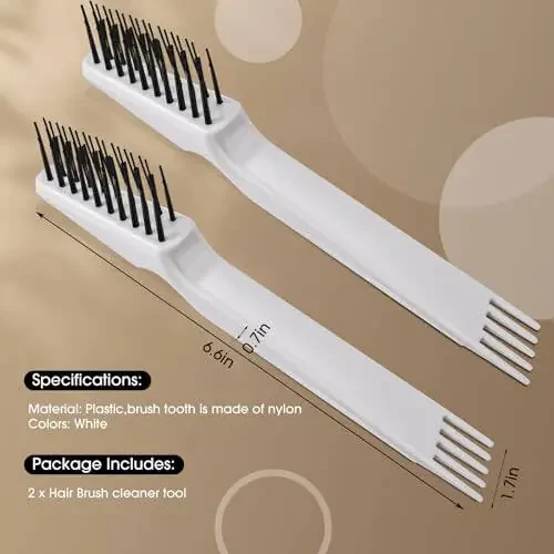 Yaomiao 2-in-1 Soch cho'tkasi tozalagichi va olib tashlagich - Soch changi va kirlarni tozalash uchun mini ho'l taroq, uy va salon uchun ideal (kulrang) - 2