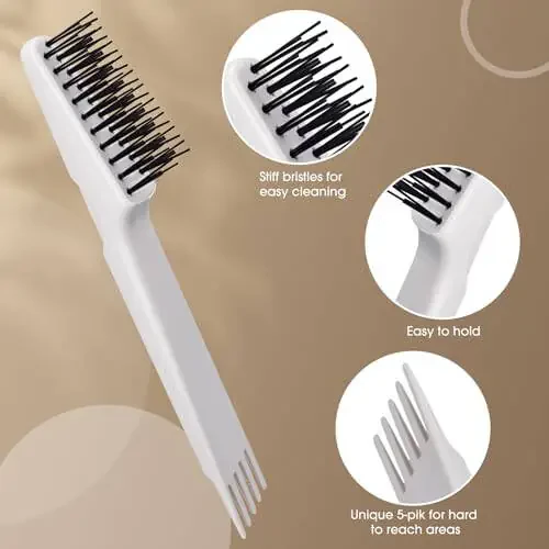 Yaomiao 2-in-1 Soch cho'tkasi tozalagichi va olib tashlagich - Soch changi va kirlarni tozalash uchun mini ho'l taroq, uy va salon uchun ideal (kulrang) - 3