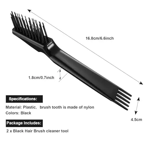 Yaomiao 2 Pcs Hair Brush Cleaner Tool 2 in 1 for Pick Cleaning & Detangling Combs Nylon Brushes, Mini Brush Cleaning Tool for Women and Men, Beauty and Hair Care Home Salon Travel Essentials - 2