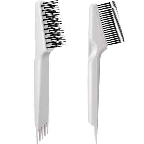 Yaomiao 2 Pcs Hair Brush Cleaner Tool 2-in-1, Gray Hairbrush Cleaner for Removing Hair Dust, Mini Comb for Removing Dirt, Home Salon Use 