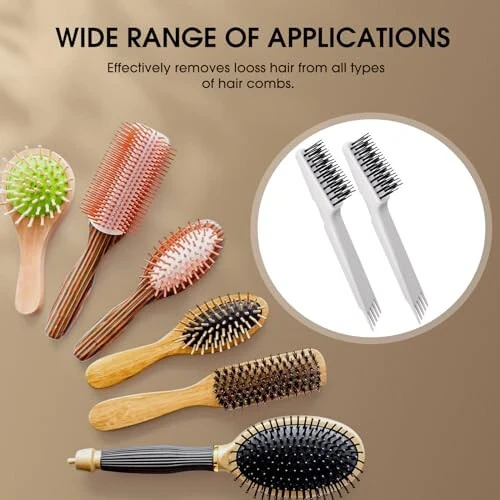 Yaomiao 2 Pcs Hair Brush Cleaner Tool 2-in-1, Gray Hairbrush Cleaner for Removing Hair Dust, Mini Comb for Removing Dirt, Home Salon Use - 6
