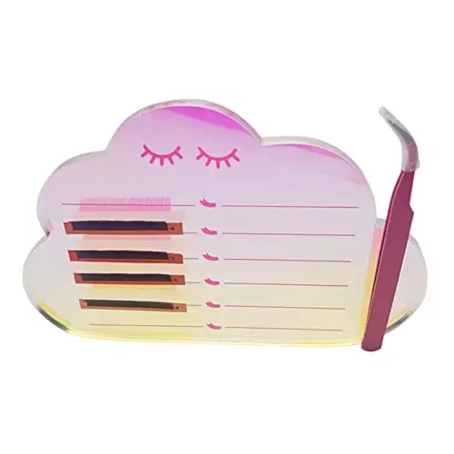 Grafting False Eyelash Acrylic Extension Pallet, Eyelash Extension Tweezers Plate Pad Makeup Palette Individual Training Tools Dazzling (Cloud-shaped C （5.9x3.94in）) - 1
