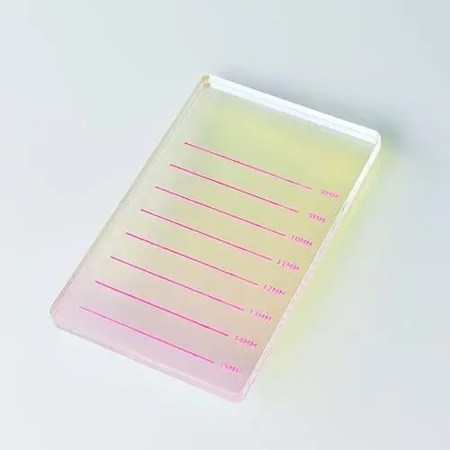 Grafting False Eyelash Acrylic Extension Pallet, Eyelash Extension Glue Tweezers Plate Pad Makeup Palette Individual Training Tools (Dazzling 4.72x2.95inch) - 1