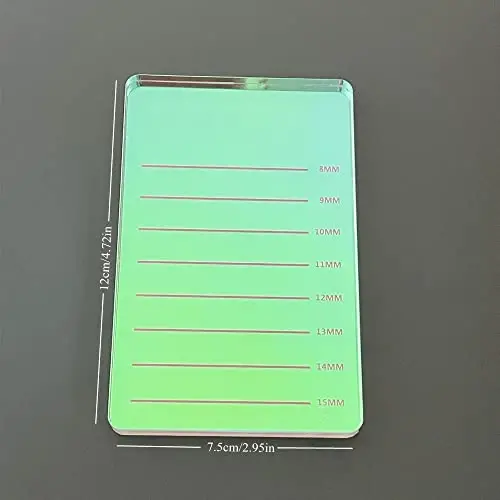 Grafting False Eyelash Acrylic Extension Pallet, Eyelash Extension Glue Tweezers Plate Pad Makeup Palette Individual Training Tools (Dazzling 4.72x2.95inch) - 4