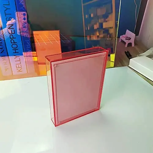 Grafting False Eyelash Acrylic Extension Pallet Organizer, Eyelash Extension Glue Tweezers Plate Makeup Palette, Dustproof Storage Box Display Training Tools Salon (Transparent Pink L) - 6