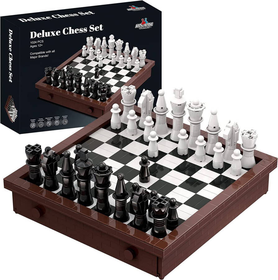Building Block Chess Set - 1,024 Pcs - by Apostrophe Games - 1