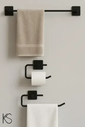 Yapışkanlı Tasarım Uzun Havluluk Rulo Havluluk Peçetelik Wc Kağıt Tutucu 3,Lü set - 1