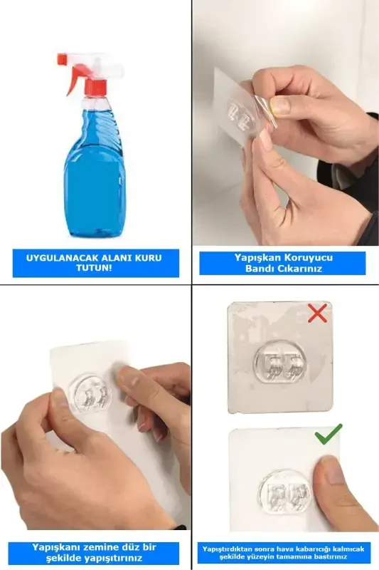 Yapışkanlı ve Kancalı 2 Adet Banyo Rafı, Yapışkanlı Banyo Düzenleyici, Vidalama Yok - 8