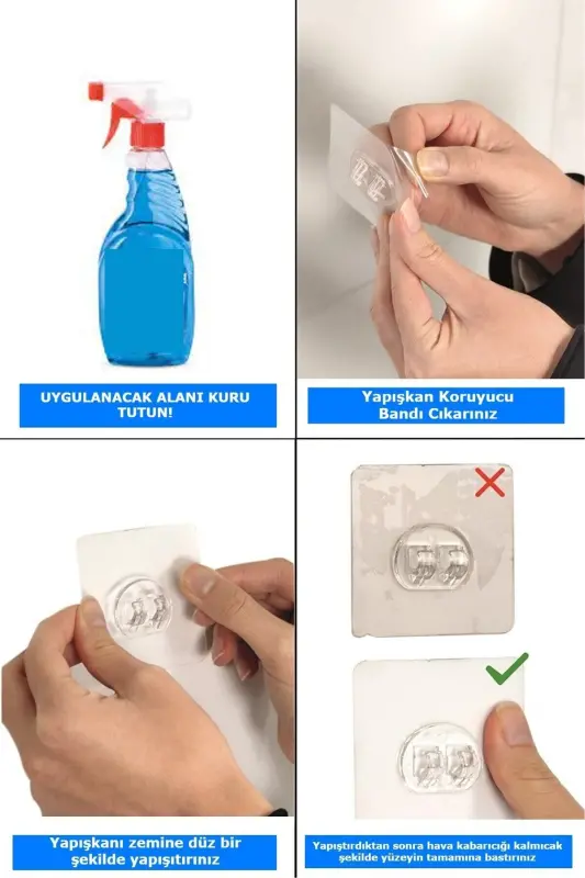 Yapışkanlı ve Kancalı 2 Adet Banyo Rafı, Yapışkanlı Banyo Düzenleyici, Vidalama Yok - SİYAH MAT - 9