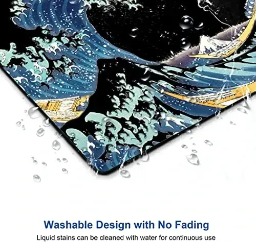 Yapon dengizi to'lqini sichqonchasi paneli, kvadrat sichqoncha mati suv o'tkazmaydigan sirpanmaydigan kauchuk asosli sichqonchalar paneli - 4