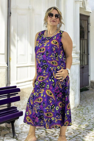 Yaponiya yelkasiz Shal naqshli paxta viskoz katta o'lchamli Kloşelbise - 3