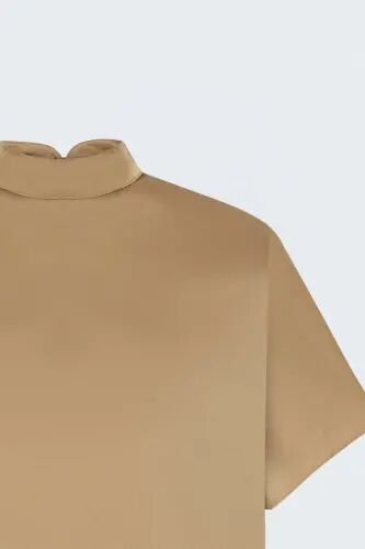 Yarasa Kol Salaş Bluz - Camel - Camel - 3
