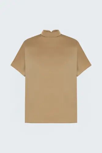 Yarasa Kol Salaş Bluz - Camel - Camel - Sateen (1)