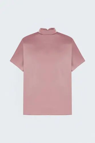 Yarasa Kol Salaş Bluz - Pudra - Pudra - Sateen (1)