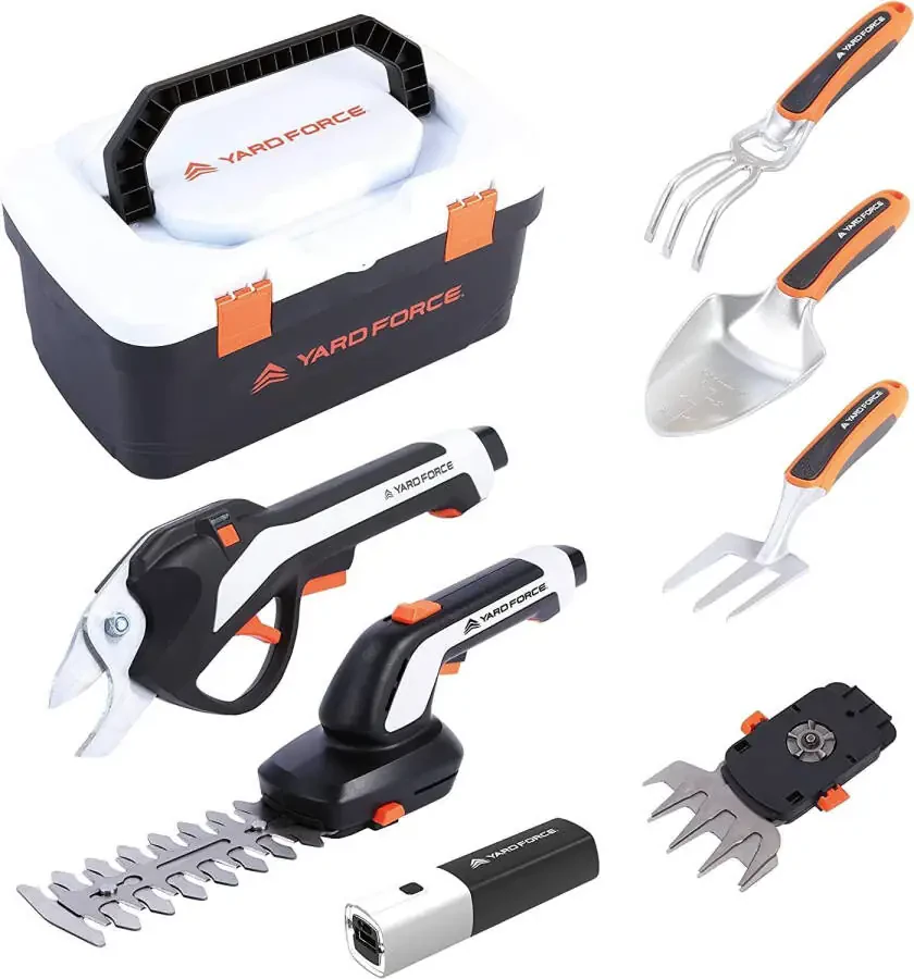 Yard Force Vita 4v 7 Piece Multi-Tool Gardener Kit Pruning, Shearing, Trimming, includes Toolbox and Lithium-Ion USB Battery - 1