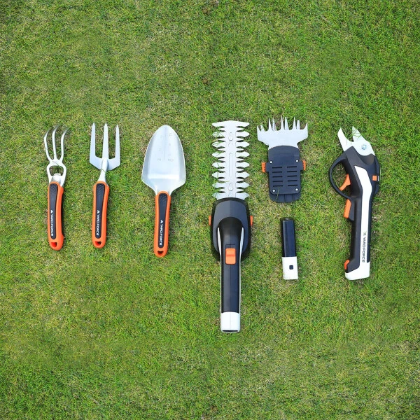 Yard Force Vita 4v 7 Piece Multi-Tool Gardener Kit Pruning, Shearing, Trimming, includes Toolbox and Lithium-Ion USB Battery - 7