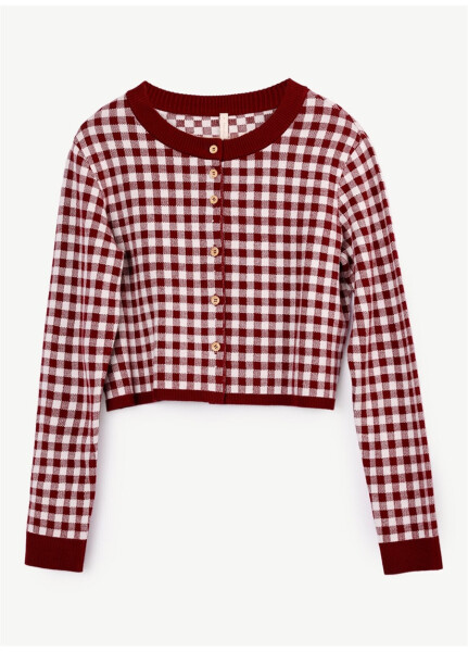 Yargıcı Burgundy Women's Cardigan 23KKTR2037X - 12