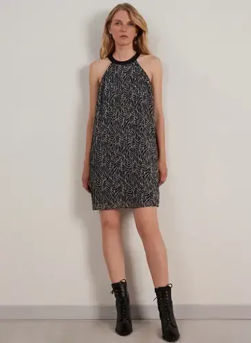 Yargıcı Ecru Knee Length Women's Dress 23KKEL7010X - 1